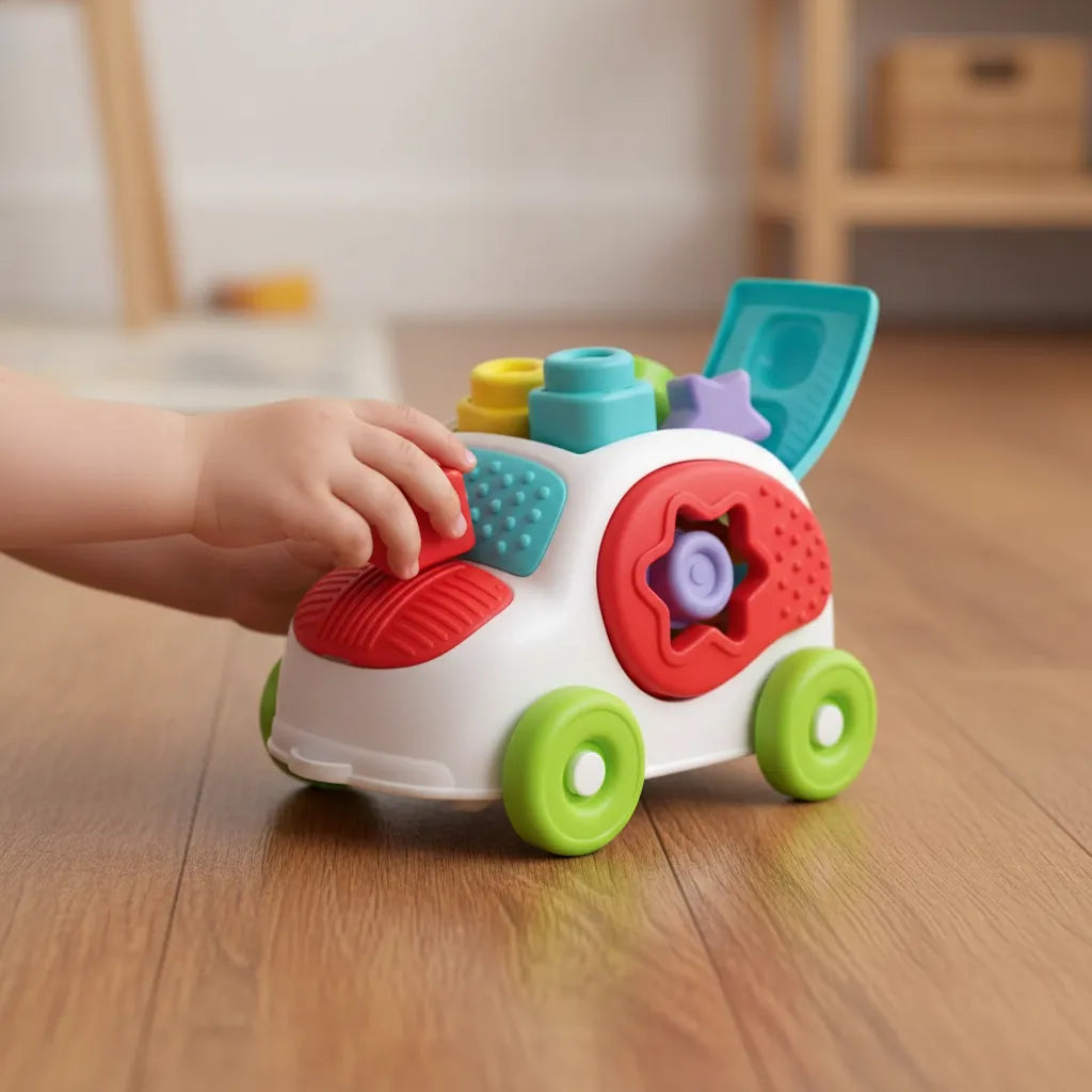 Juguete Carro Sensorial Encajable Motricidad Fina Para Niños