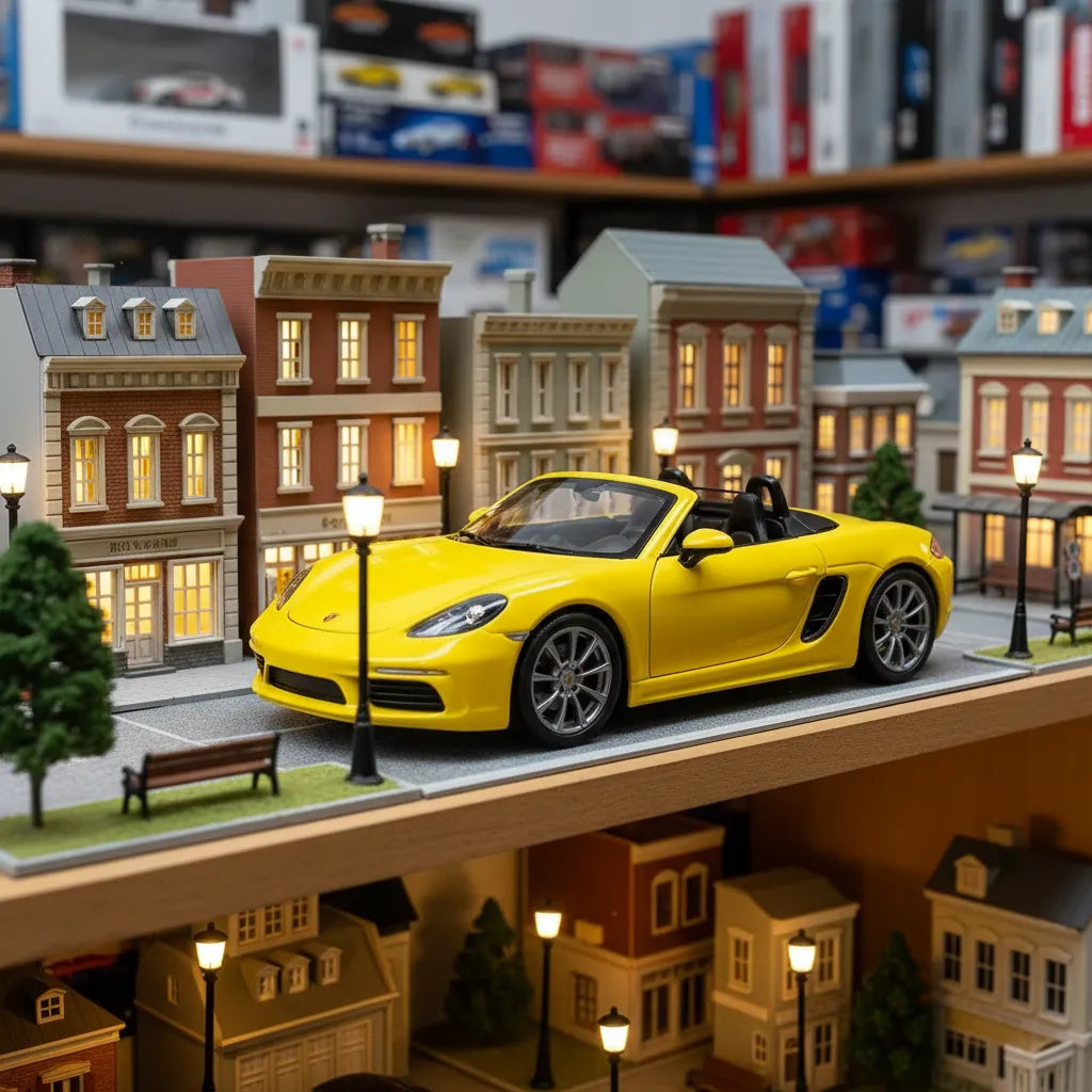 Carro A Escala 1/36 Coleccionable Porshe 718 Boxter Amarillo