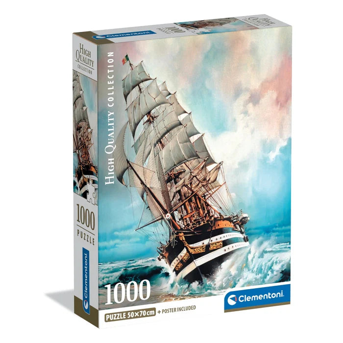 Rompecabezas 1000 Piezas Velero En Alta Mar Clementoni