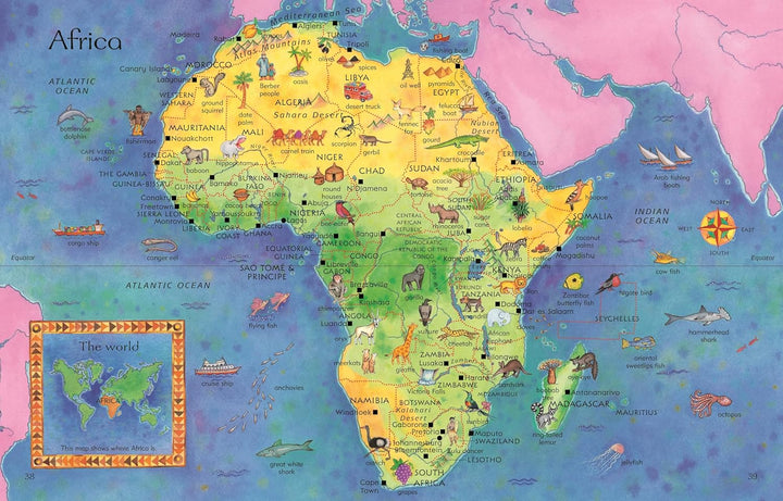 Libro Didáctico Atlas Ilustrado Usbone Para Niños