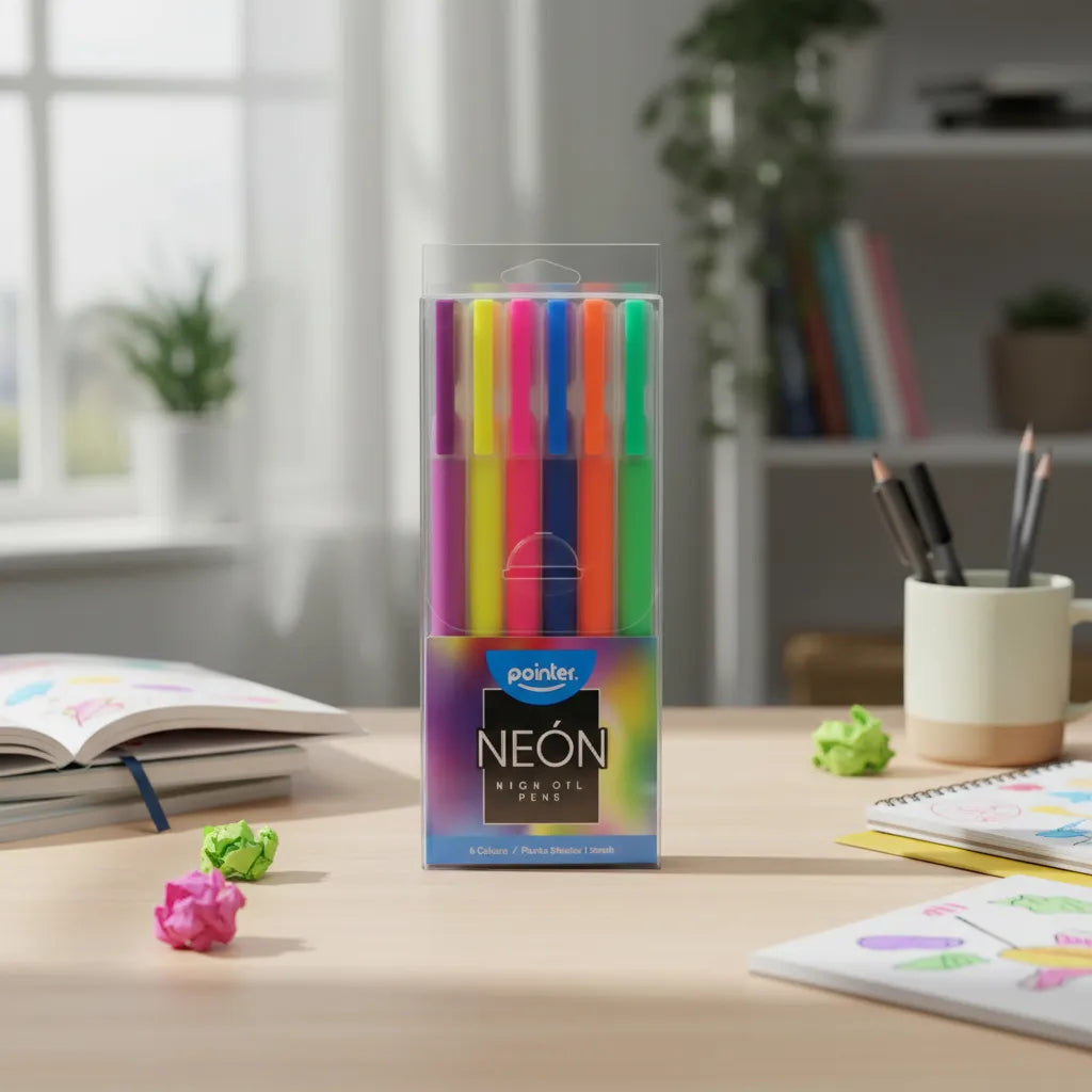 Set 6 Bolígrafos De Gel Neón Para Niños Adultos