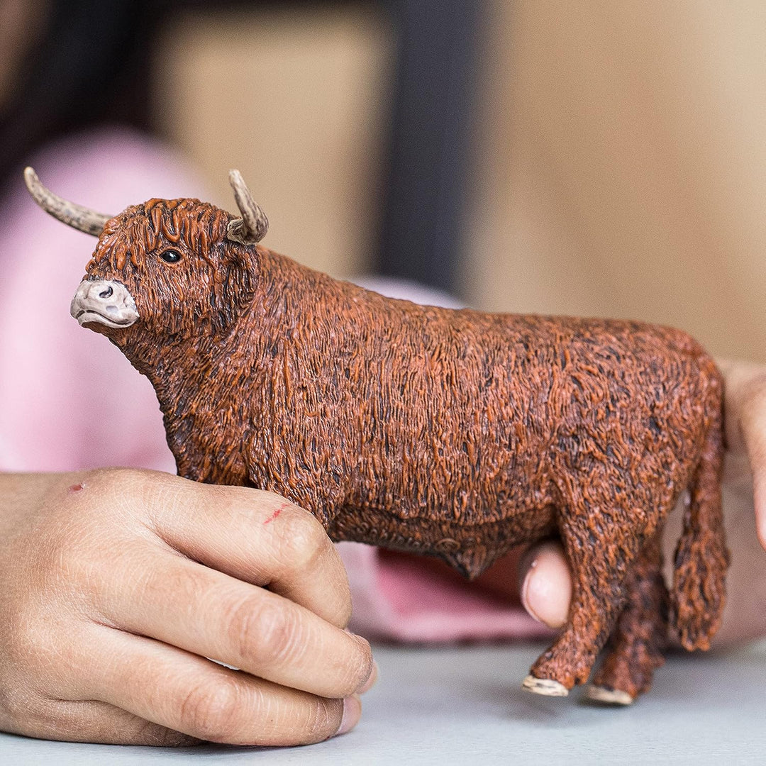 Figura Toro De Las Tierras Altas Pintada A Mano