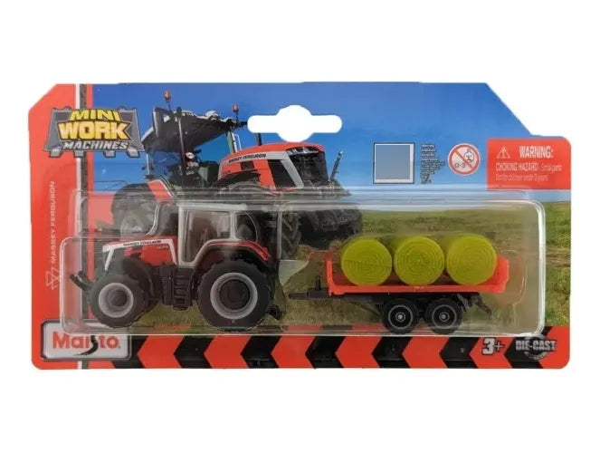 Tractor Y Carretilla A Escala Massey Ferguson Rojo