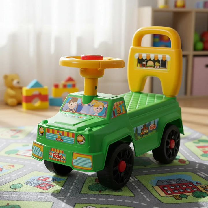 Carros Montable Con Timón Verde Para Niños