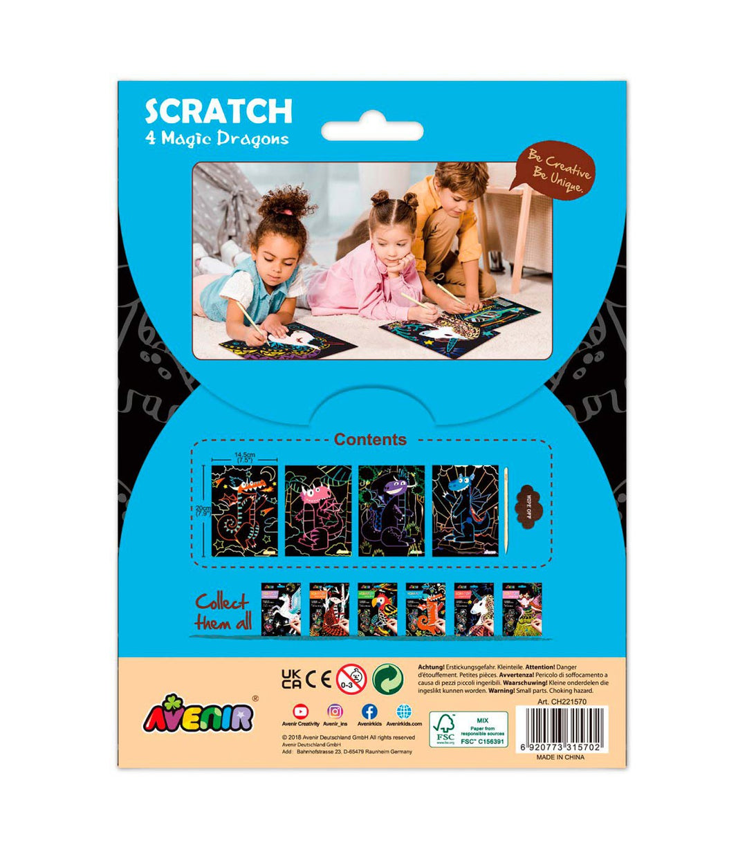 Juego Arte Mágico Rasca Dragones Niños