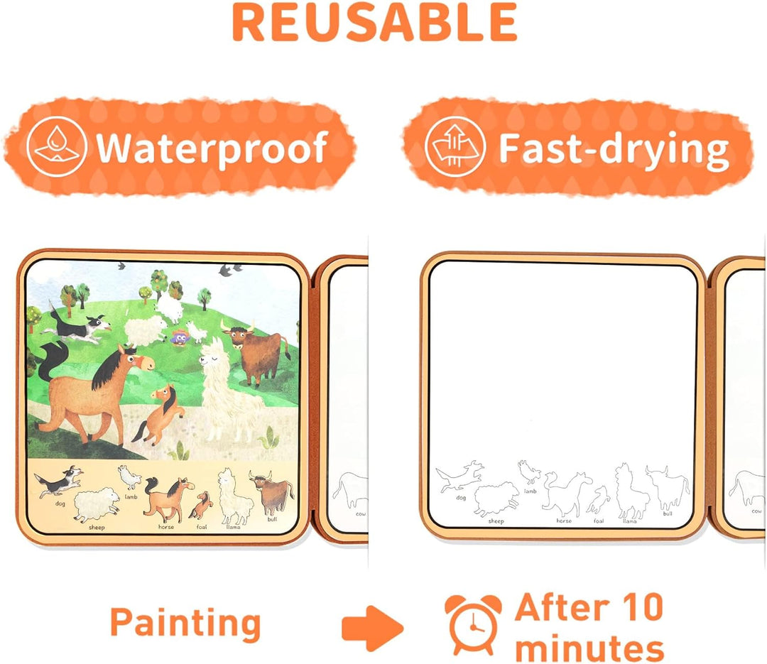 Libro Didáctico Borrable Con Agua Para Niños