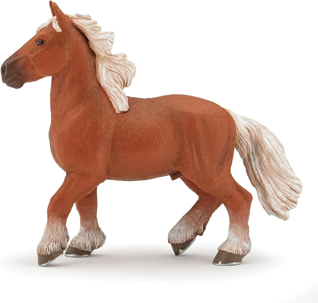 Figura Caballo Comtois Pintada A Mano