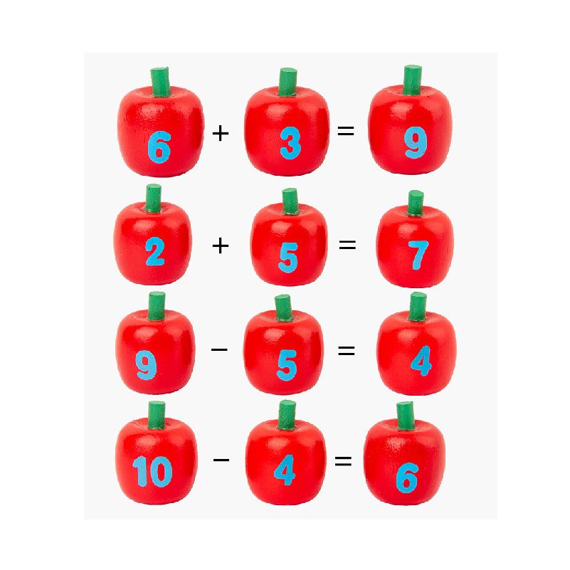 Juego Didáctico Árbol De Manzanas En Madera Para Niños