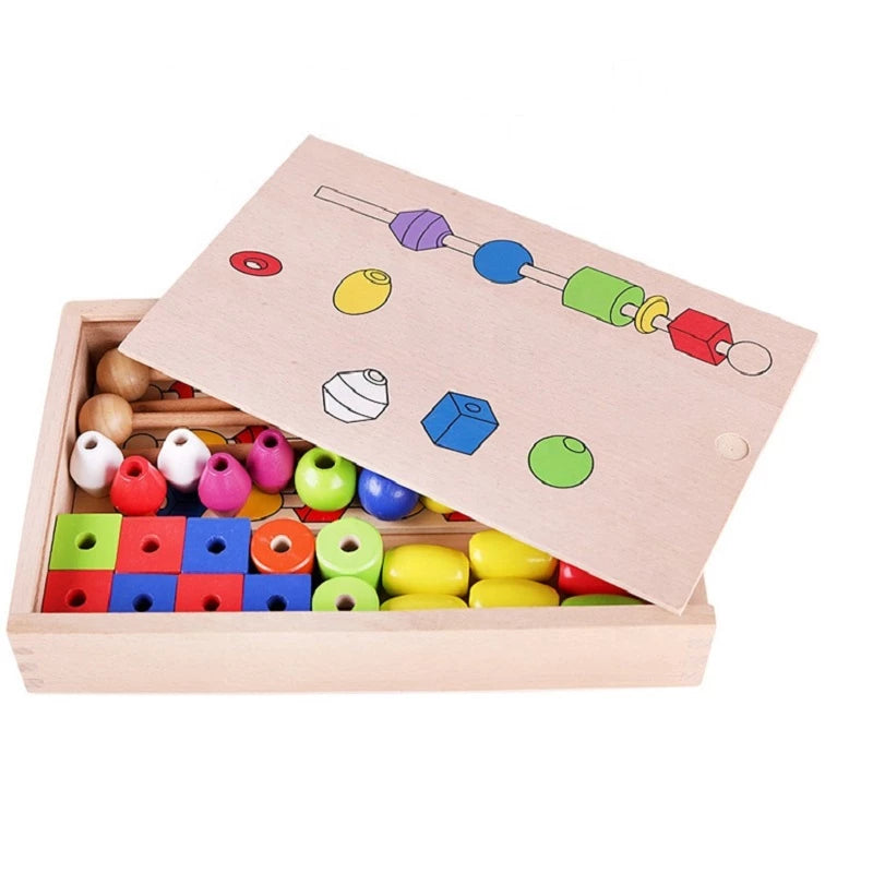 Juego Didáctico De Cuentas Figuras  Para Niños