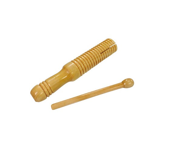 Guacharaca Pequeña En Madera Con Palo Raspador Para Niños