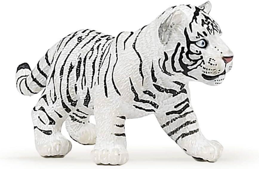 Figura Coleccionable Tigre Blanco Pintada A Mano