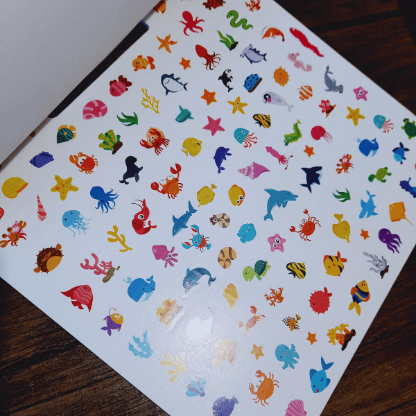 Libro Para Colorear Vida Marina Stickers Niños