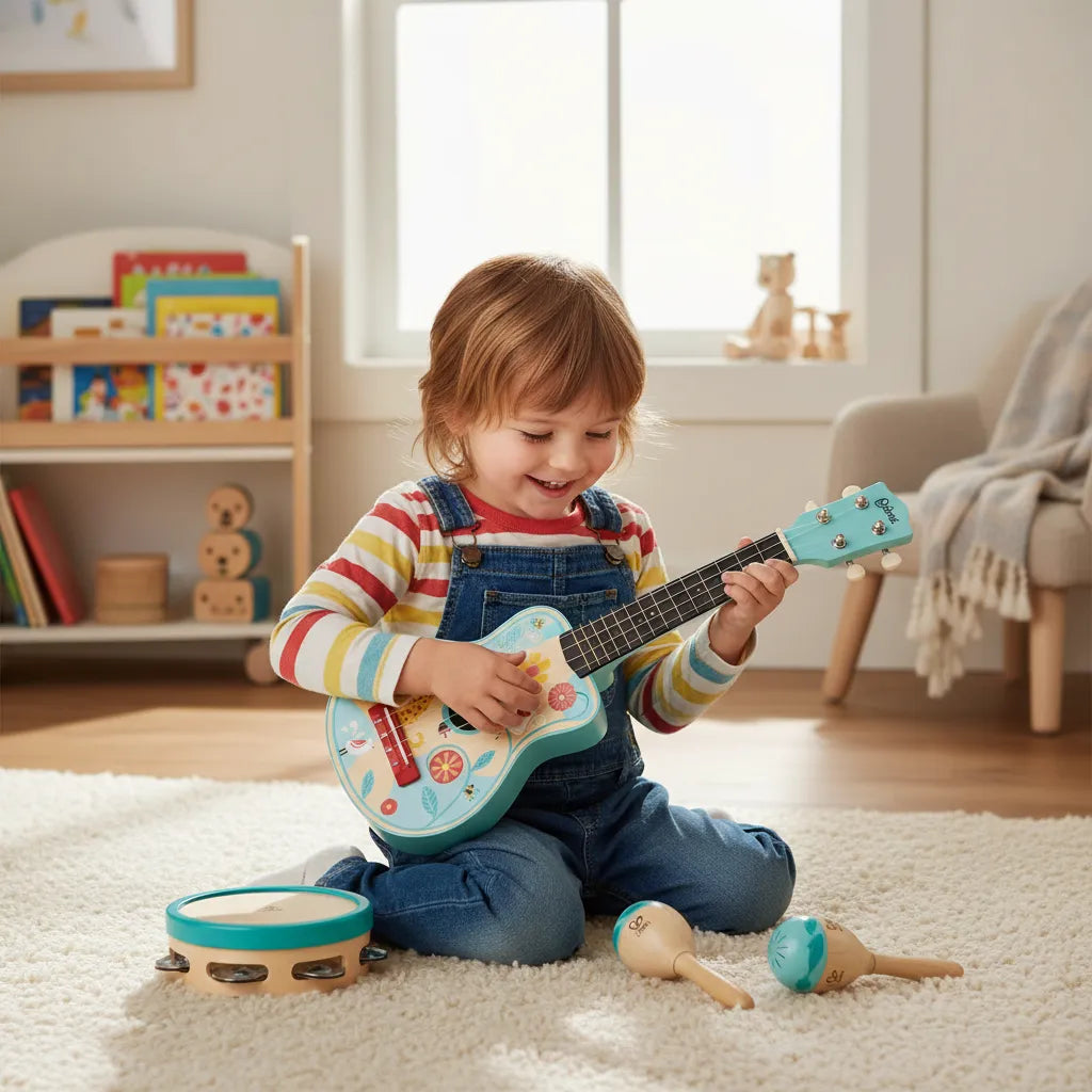 Juego Set  Musical 4 En 1 Madera Para Niños