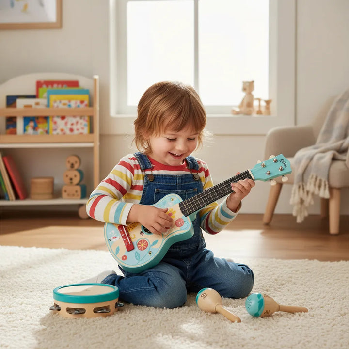 Juego Set  Musical 4 En 1 Madera Para Niños