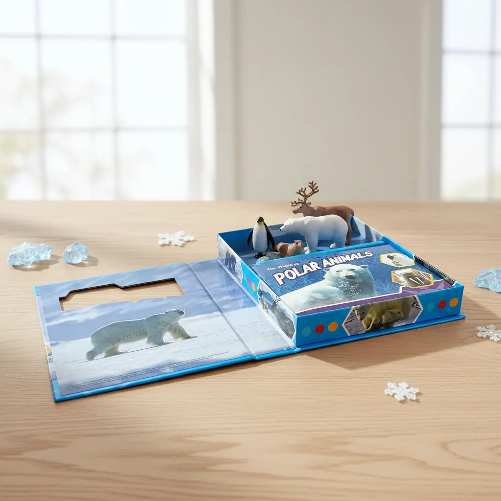 Libro Interactivo 2 En 1 Figuras Animales Polares Niños