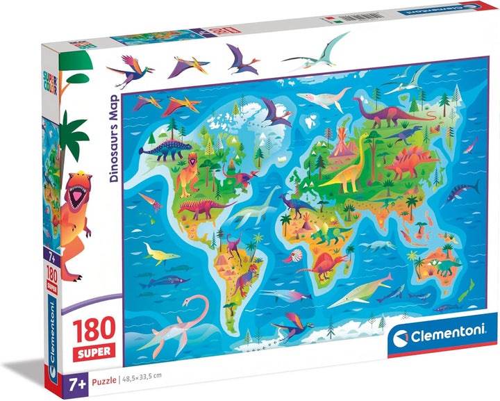Rompecabezas 180 Piezas Mapa Dinosaurios Niños