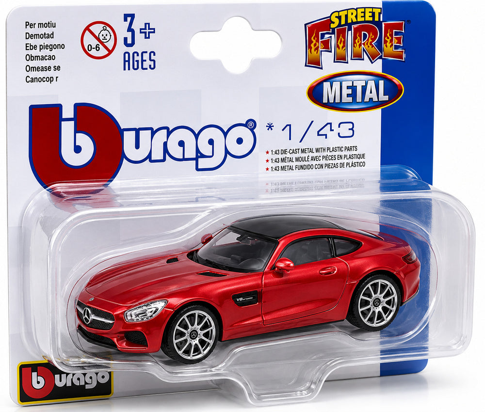 Carro Coleccionable Bburago 1/43 Mercedes- Amg Gt Rojo