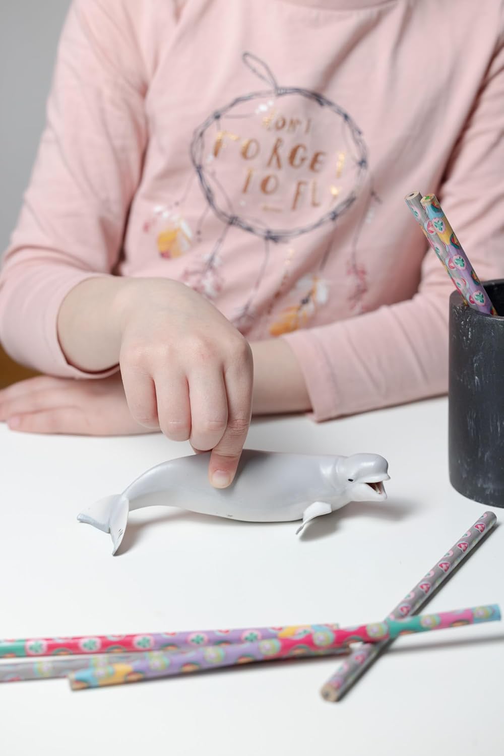 Figura Coleccionable Delfín Beluga Papo Pintada A Mano