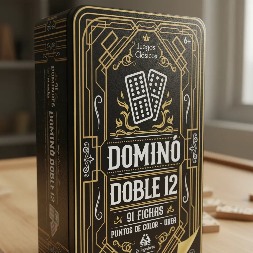 Juego De Mesa Domino Doble 12 En Lata Familia Niños
