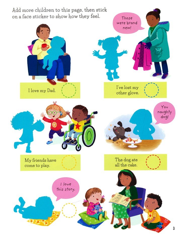 Libro Educativo Sentimientos Con Stickers Para Niños