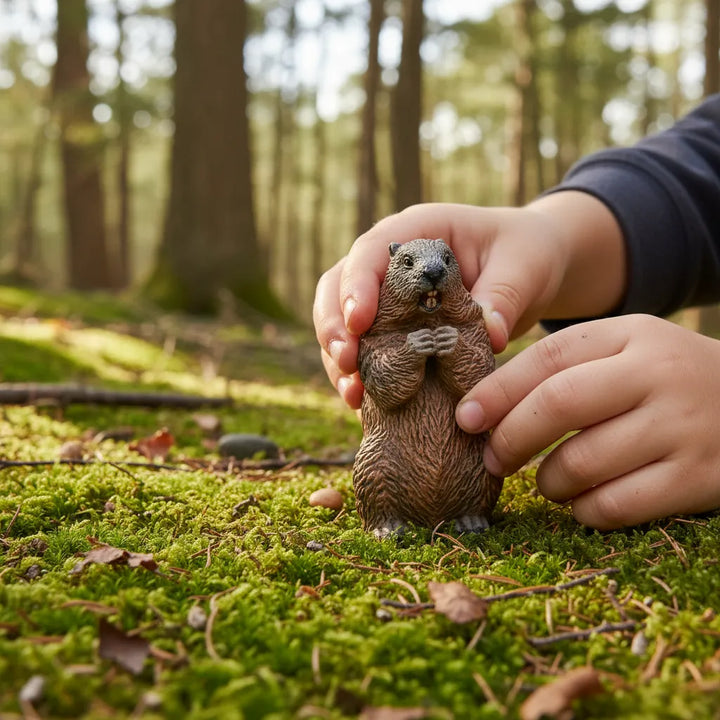 Figura coleccionables  Marmota Pintada A Mano
