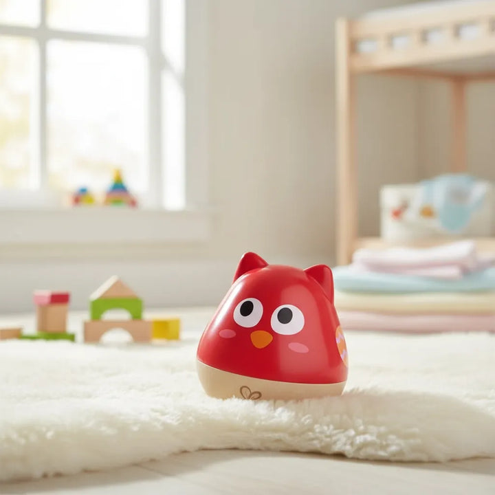 Juguete Sonajero Búho Sonido Suave Hape Para Niños