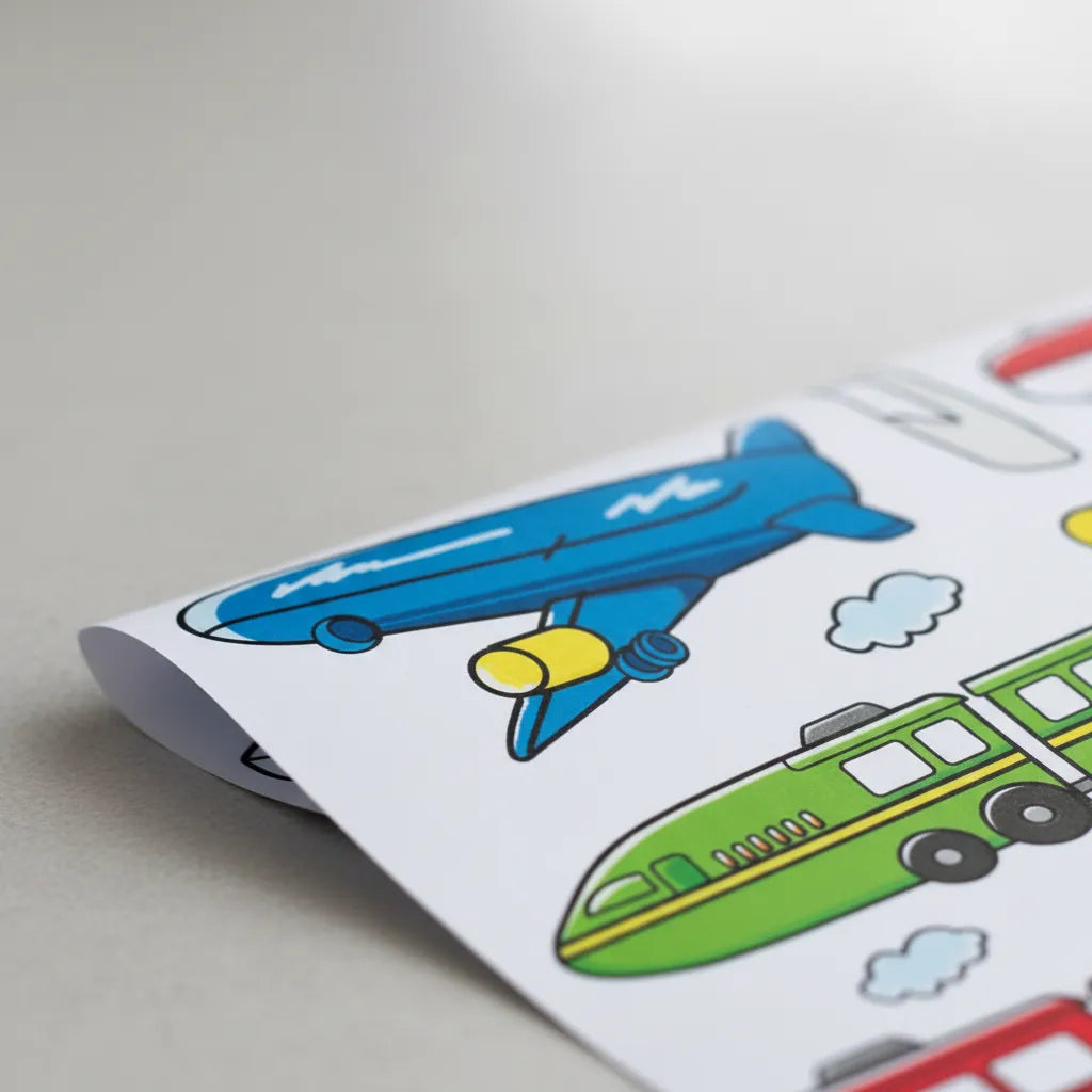 Rollo Para Colorear Vehículos Para Niños