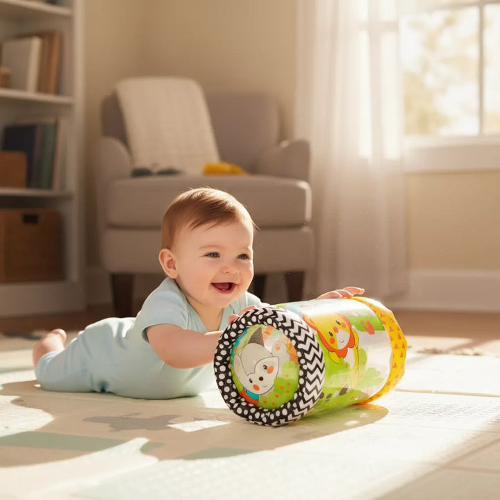 Rodillo Inflable Animales Sonajero Estimulación Bebé