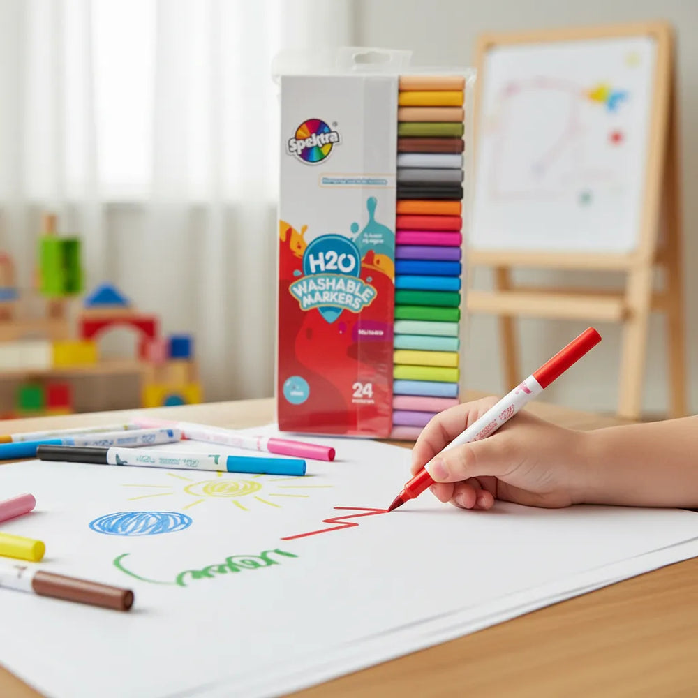 Kit Marcadores Lavables H2o 24 Colores Para Niños