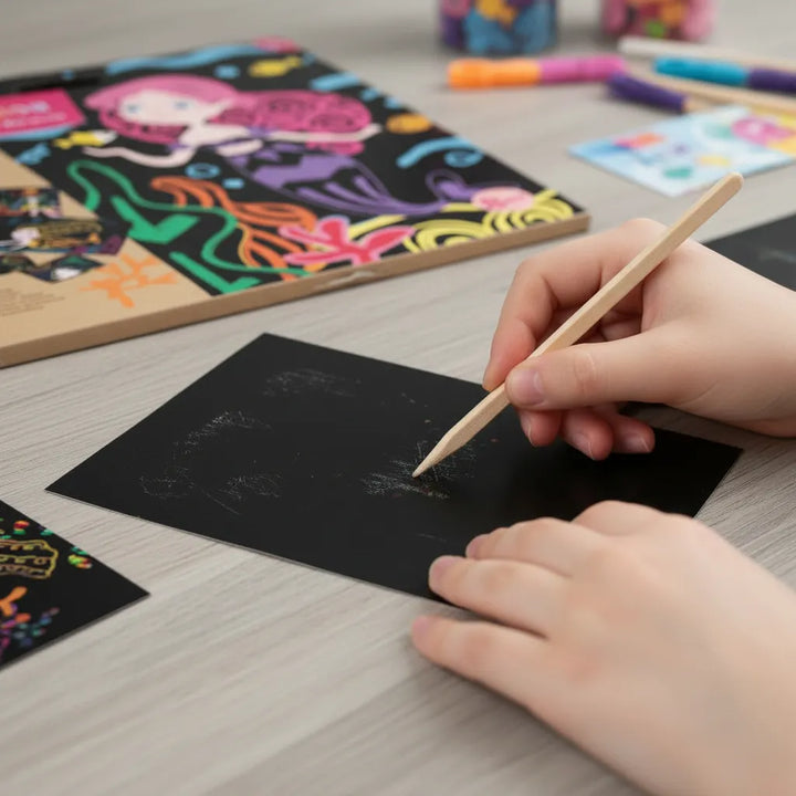 Set De Arte y Manualidades Para Raspar Sirenas