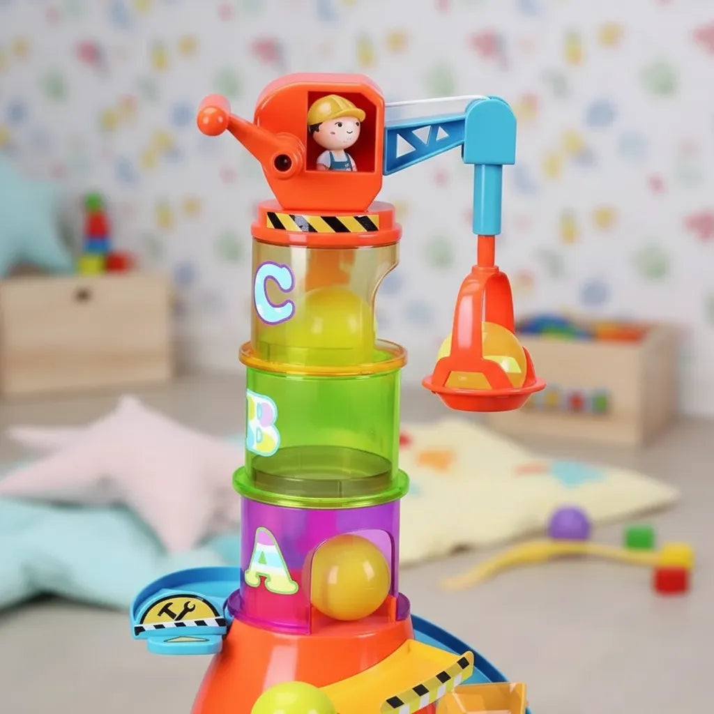 Juego Interactivo 5 En 1 Grúa Apilable De Colores