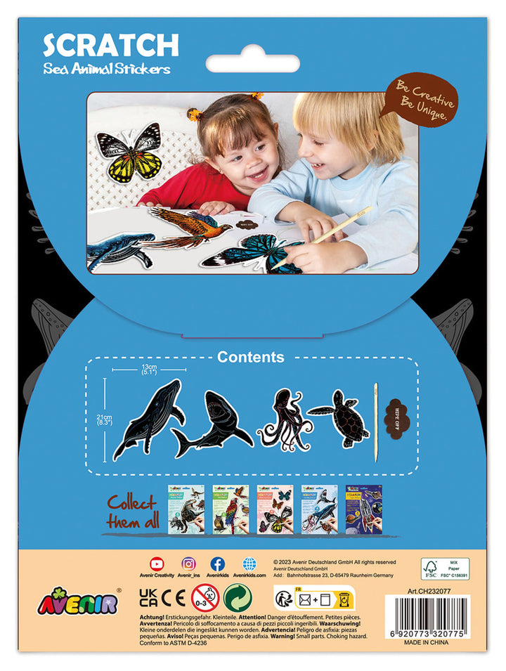 Juego Stickers Mundo Marino Para Rascar Niños