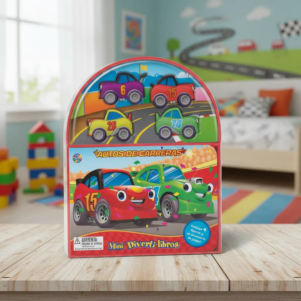 Libro y Juego 2 En 1 Carros De Carreras