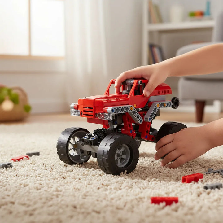 Juego Construcción Tipo Lego 10 Carros STEM Para Niños