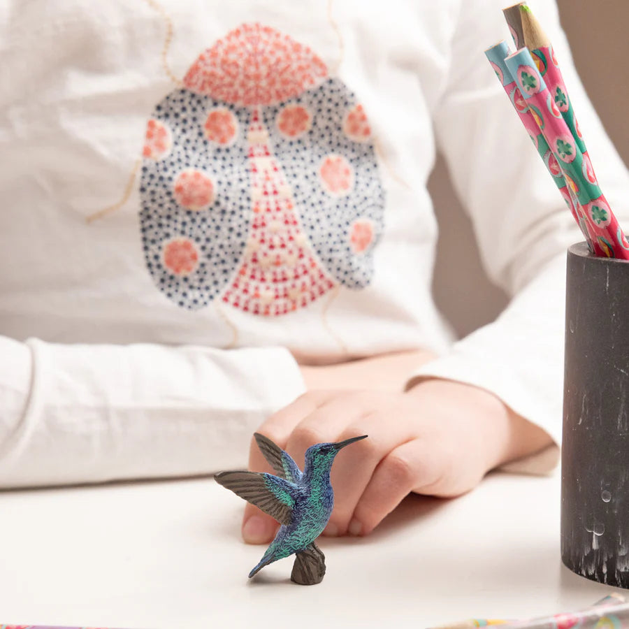 Figura Coleccionable Colibrí Pintados A Mano Papo Para Niños