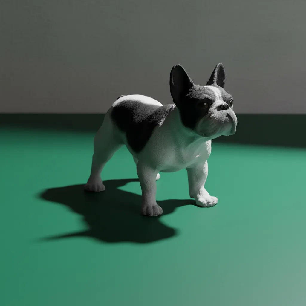 Figura Animales Bulldog Frances Pintado a Mano