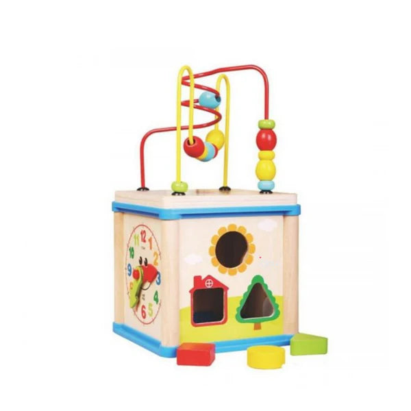 Juguete Cubo Didáctico Multifuncional En Madera Para Niños