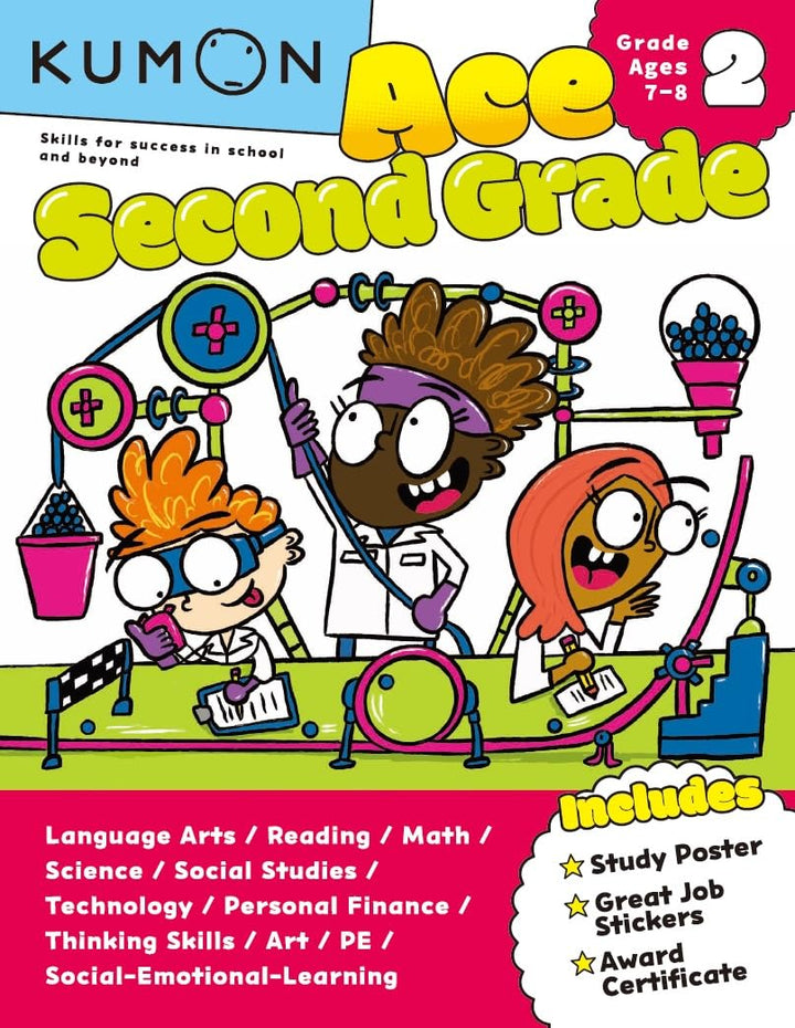 Libro Didáctico Kumon Ace Segundo Grado Para Niños
