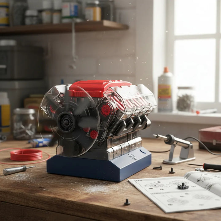 Experimento STEM Motor Modelo V8 para Niños