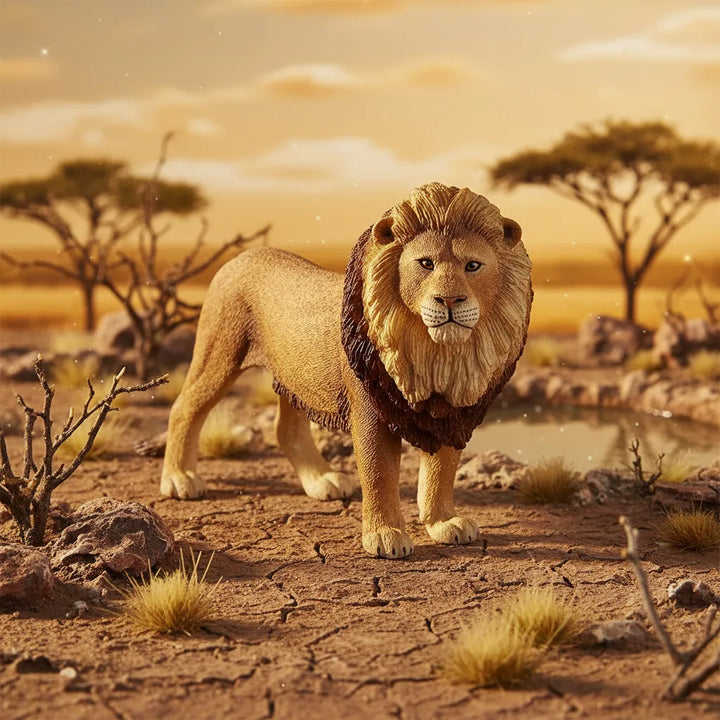 Figura Animales Leon Pintada A Mano