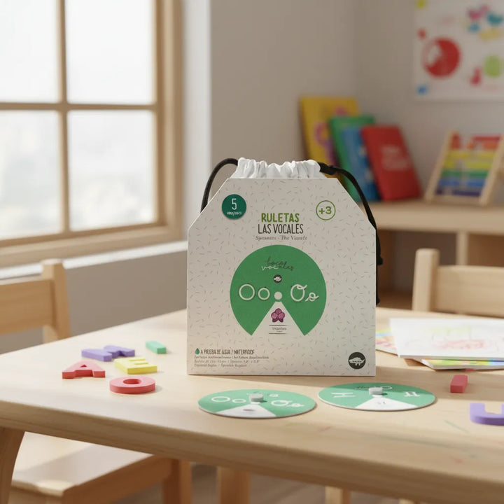Juego Didáctico Ruletas Para Aprender Vocales Para Niños