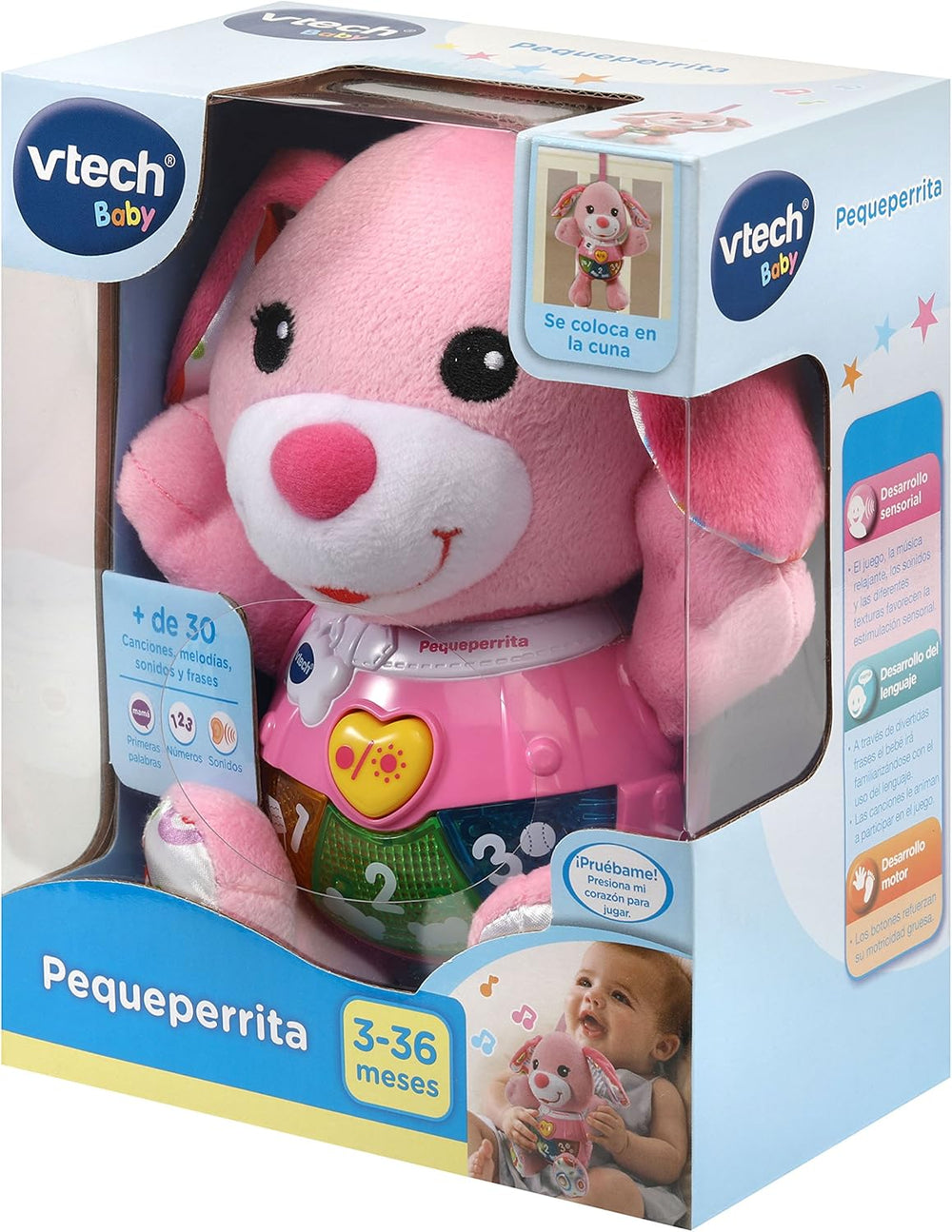 Juguete Bebé Peluche Perrita Luces Sonido