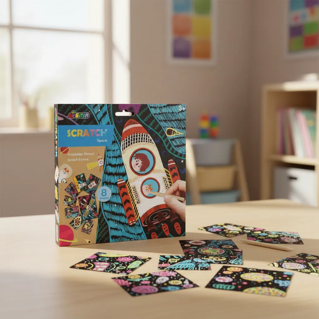 Set De Arte y Manualidades Para Raspar El Espacio