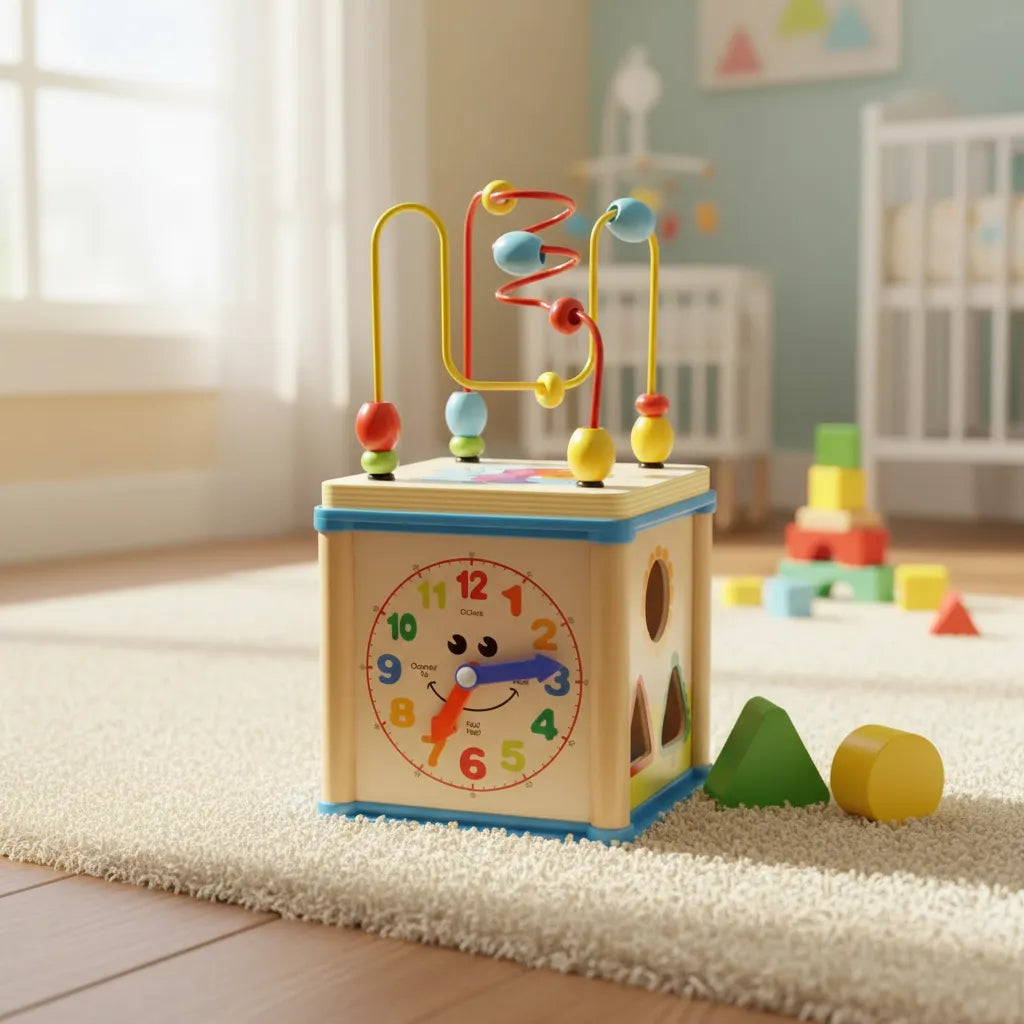Juguete Cubo Didáctico Multifuncional En Madera Para Niños