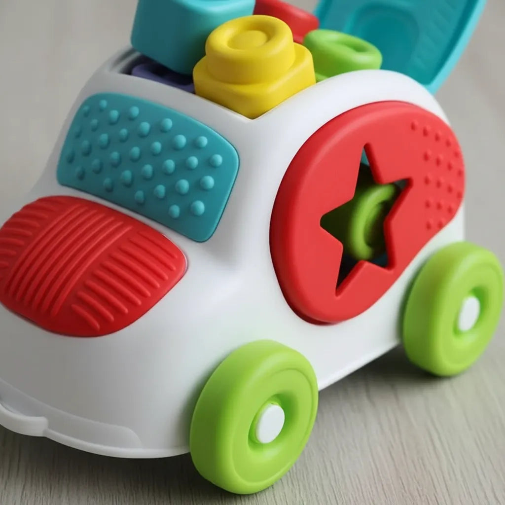 Juguete Carro Sensorial Encajable Motricidad Fina Para Niños