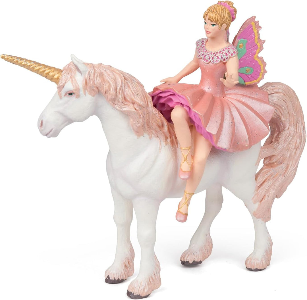 Figura Coleccionable Hada Sobre Unicornio Para Niños
