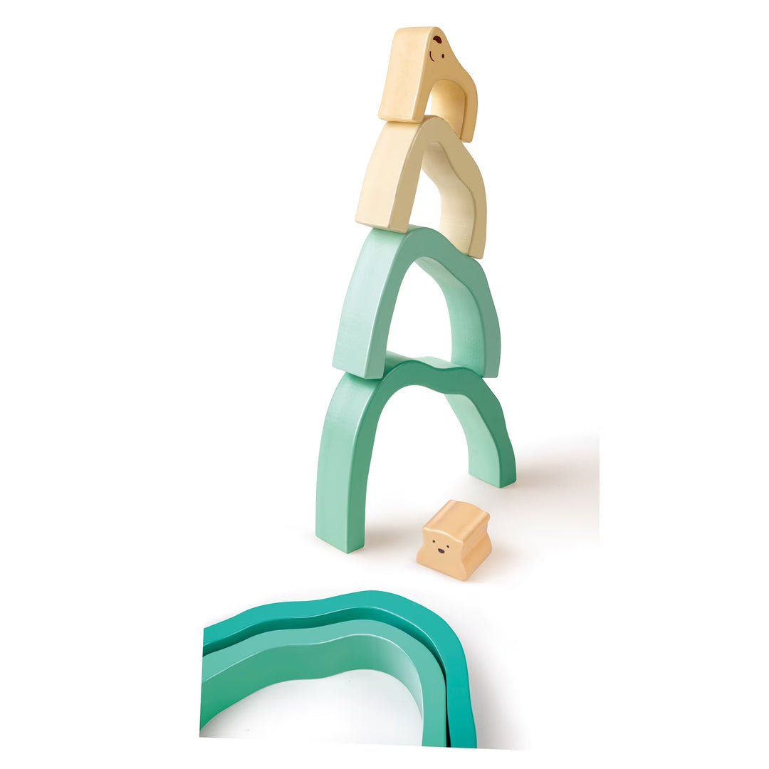 Juego Didáctico Bloques Apilables Oso Madera Para Niños