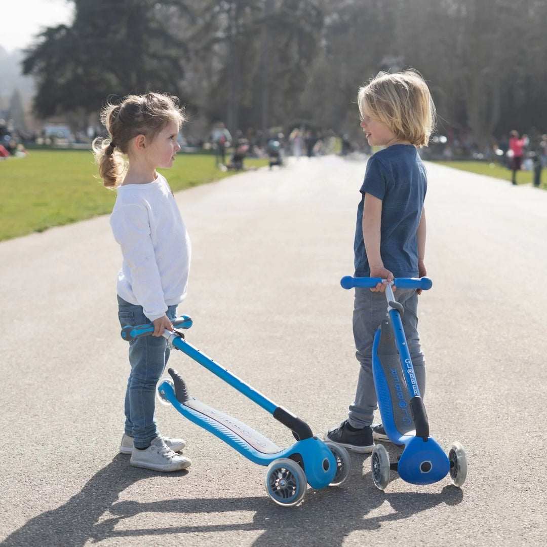 Patineta Primo Plus Lights Plegable Azul Para Niños