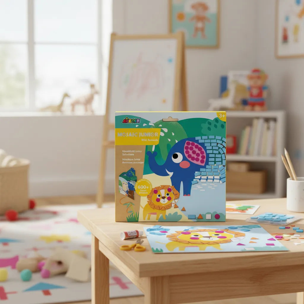 Set De Arte y Manualidades Mosaico Con Stickers Animales