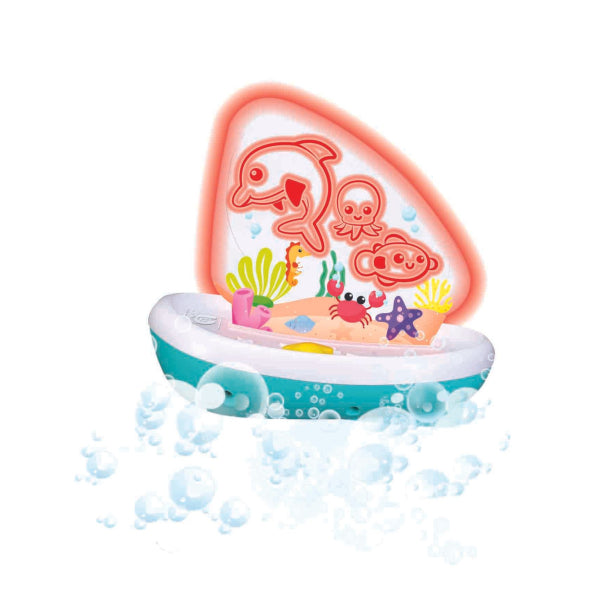 Juguete Para El Baño Barco Con Luces Niños